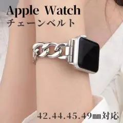 Apple Watchベルト　シルバーバンド　チェーン　42 44 45