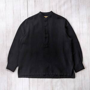 SEVEN BY SEVEN/セブンバイセブン/silk linen pullover shirt/リネン×シルクバンドカラープルオーバートップ/サイドスリット