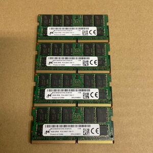 ラ5 Micron ノートPCメモリ 16GB 2Rx8 PC4-2400T 始動確認品　4枚