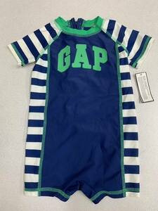 ■GAP■ラッシュガード・水着の一体型■ロンパース■新品■ボーダー■ロゴ■80ｃｍ■幼稚園■保育園■プール■ＵＰＦ40＋■ＵＶカット■2-1