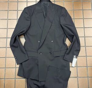 新品☆人気【A5 M相当★超軽量タイプ】4Bダブルスーツ 礼服 メンズスーツ ブラックフォーマル 背抜き 冠婚葬祭 喪服 黒 セットアップ