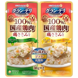 グラン・デリ　２つの味わいパウチ　ジュレ　成犬用　ブロッコリー＆チーズ　３０ｇ×２ トッピング