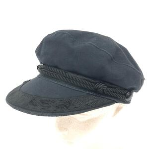 ◆New York HAT ニューヨークハット マリンキャップ S◆ ブラック コットン レディース 帽子 ハット hat 服飾小物