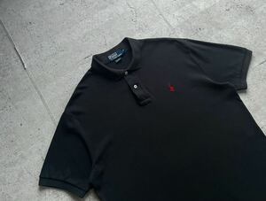 ポロラルフローレン メキシコ製 スモールポニー ポロシャツ ブラック M rrl ラルフローレン