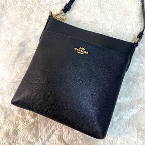 1円 未使用級 coach コーチ ブラック 黒 ショルダーバッグ レザー カバン 鞄 バッグ バック ボディバッグ 斜めがけ 本革 メンズ