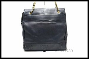 希少美中古■CHANEL 3番台 キャビアスキン トリプルココ レザー チェーンショルダーバッグ シャネル■0509hd35623