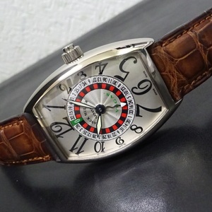 K18WG 金無垢 FRANCK MULLER フランクミュラー トノーカーベックス ヴェガス 5850 VEGAS 自動巻 5850VEGAS メンズ ルーレット機能 本物