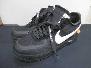 ○【美品・ほぼ新品】OFF-WHITE×NIKE AIR FORCE 1 LOW”LOGO” BLACK(AO4606-700)　スニーカー　25㎝