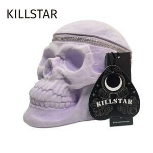 新品タグ付☆KILLSTAR☆キルスター スカルハンドバッグ ショルダーバッグ 骸骨 ガイコツ パープル紫 2way