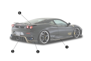 ローウェン フェラーリ F430 F1 リアアンダーエクステンション エアロパーツ FRP製