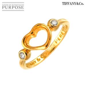 ティファニー TIFFANY&CO. オープンハート 7号 リング ダイヤ K18 YG イエローゴールド 750 指輪Open Heart Diamond Ring 90257356