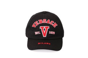 sale ヴェルサーチ ベルサーチ ベースボール キャップ ブラック バーシティー ロゴ サイズ57cm VERSACE BASEBALLCAP 1001590 1A05937 新品