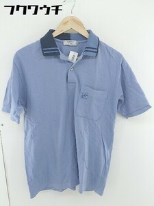 ◇ ◎ SIMPLE LIFE シンプルライフ 鹿の子 半袖 ポロシャツ サイズM ブルー系 メンズ