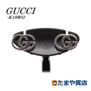 GUCCI グッチ GGスタッズピアス イタリア製 K18WG 18金 ホワイトゴールド 両耳 スタッドピアス 14866