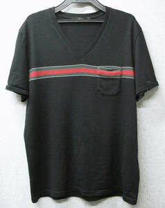 グッチ GUCCI：半袖 Tシャツ M 正規品 （ カットソー オールドグッチ シェリーライン GUCCI GREEN RED LINE STRETCH TEE M 