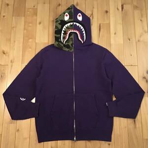 Purple × 1st camo green シャーク パーカー Lサイズ shark full zip hoodie a bathing ape BAPE エイプ ベイプ アベイシングエイプ i7