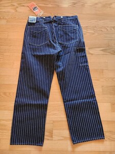 新作　送料込★東洋 HEAD LIGHT ヘッドライト HD42499 8oz SPECIAL WOVEN STRIPE DENIM WAIST OVERALLS ストライプ　ワークパンツ　34