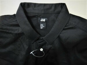 ★H&M　エイチアンドエ厶　長袖ドレスシャツ　★ブラックカラー　★フォーマルに　★大きめサイズ