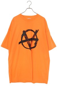 ヴェトモン VETEMENTS SS20TR297 サイズ:XS アナーキープリントオーバーサイズTシャツ 中古 SB01