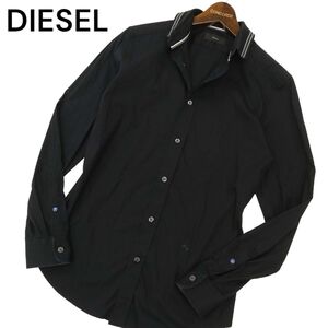 DIESEL ディーゼル 通年 刺繍★ 長袖 スリム シャツ Sz.S　メンズ 黒　C4T06620_7#C