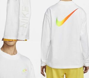 2XL ナイキ ヘビーウェイト ビッグ スウッシュ LS トップ 検 SWOOSH×11 厚手 ロンT トレーナー スウェット ビッグ 長袖 Tシャツ 白 XXL