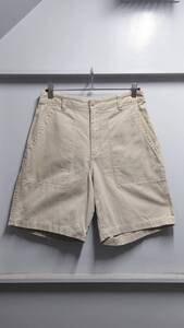 90’s Eddie Bauer 白タグ コットンツイル ベイカーショーツ ベージュ W30 ショートパンツ エディーバウアー