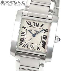 101693330 カルティエ CARTIER タンクフランセーズLM W51002Q3 シルバー SS 腕時計 メンズ 自動巻き OH済 仕上済