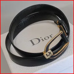 正規品 クリスチャンディオール Christian Dior ベルト Belt 特大ロゴ Oversize Logo オールレザー All Leather 箱 Branded box Authentic