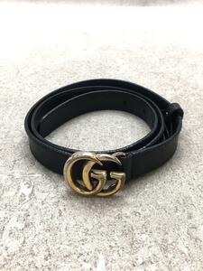 GUCCI◆GGマーモント/MADE IN ITALY/ベルト/レザー/BLK/レディース/409417