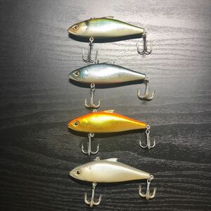 【保管品】Megabass/メガバス LIP LESS BAIT リップレスベイト(SS) 最初期年号なし 4色セット 検索:伊東由樹 SW シーバス バイブレーション