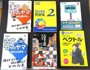 [F041] 漢文 古文 センター 倫理 政経 ベクトル 漢検2級 東進ハイスクール Z会等 大学受験 問題集 参考書 まとめ売り 6冊