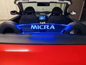 valkyrie style ニッサン　マーチ　マイクラ　micra C+C FHZK12 MICRA 専用ウィンドディフレクター　LED 青！、、、