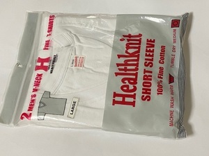 Healthknit ヘルスニット 半袖 Vネック Tシャツ Lサイズ 2枚組 ホワイト 展示未使用品
