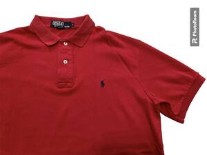 ラルフローレン USA製 ポロシャツ サイズL 赤 ヴィンテージ 古着 アメリカ製 USメイド NY買い付け