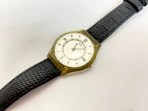 Swatch スウォッチ 腕時計 SFM111 クォーツ QZ アナログ シルバー文字盤 Swiss made 中古現状品 不動品