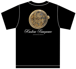 サイズが選べる Kustom Timepeace Tシャツ黒 3 S/M/L/XL カスタム時計 懐中時計 文字盤 エングレービング