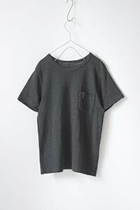 Vlas Blomme:レギュラー天竺ポケット付き半袖Tシャツ/コルトレイクリネン/マシンウォッシュ/ヴラスブラム/サイズ0