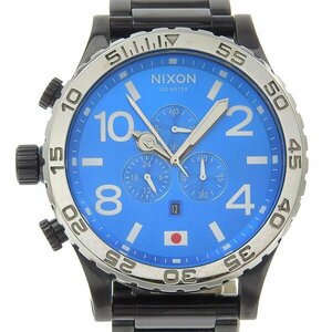 1円 不動 ジャンク NIXON 51-30 クォーツ ムラサキスポーツ40周年 青文字盤 SS×SS メンズ 腕時計