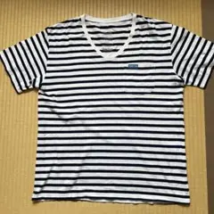 ブルーブルー ボーダーTシャツ BLUE BLUE 半袖TシャツVネックTシャツ