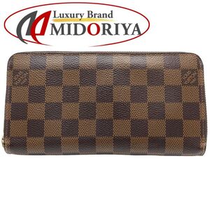 LOUIS VUITTON ルイヴィトン ダミエ 長財布 ジッピーウォレット N60046 エベヌ ローズバレリーヌ/180832【中古】