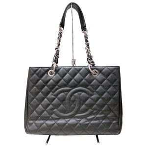 シャネル CHANEL GSTチェーントート 16番台(2012年製) ブラック　シルバー金具 キャビアスキン ショルダーバッグ レディース 中古