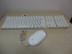 [送料無料 即決] Apple USB Keyboard A1048と Mighty Mouse A1152 のセット 難あり