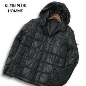 KLEIN PLUS HOMME クランプリュス ミッシェルクラン オム 秋冬 フーディー キルティング ダウン ジャケット Sz.48 メンズ 黒　C4T11285_C#N