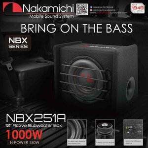 ■USA Audio■ナカミチ Nakamichi NBX251A ●10インチ（25cm） ●Max.1000W●アンプ内蔵●保証付●税込