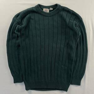 Vintage 80s CAPE ISLE KNITTERS 単色 立体 ストライプ リブ編み レトロ デザインニット