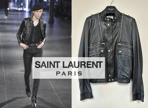 幻 ◎即完売◎ サンローランパリ SAINT LAURENT Parisパイソンレザーライダース サイズ44 ジャケット コート エディスリマン セリーヌ