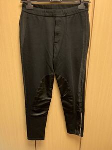 正規 17SS ALEXANDER McQUEEN アレキサンダーマックイーン 腿素材切替 スウェットパンツ 黒 S 464004 QJX17