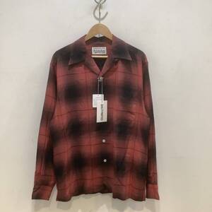 WACKO MARIA ワコマリア OMBRE CHECK OPEN COLLAR SHIRT L/S オンブルチェックオープンカラーシャツ 23FW-WMS-OC01 レッド サイズM 645672