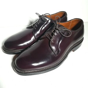 c0164 【新品同様・試着程度】 ★オールデン Alden★ 990 コードバン プレーントゥ 7 1/2 B/D バーガンディ シューズ ビジネス 革靴 紳士靴