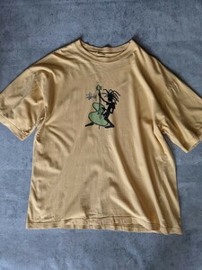 90s OLD STUSSY ジャズマン Tシャツ イエロー 紺タグ XL 半袖 ステューシー ヴィンテージ アーカイブ 初期 黒 USA製 アメリカ シャドーマン
